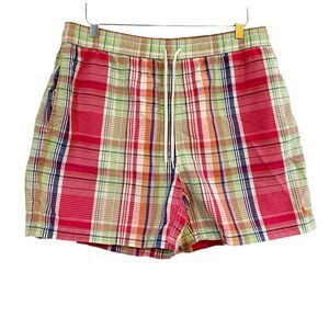 POLO Ralph Lauren Men Plaid Lined Swim Trunks 5” Inseam Sz L